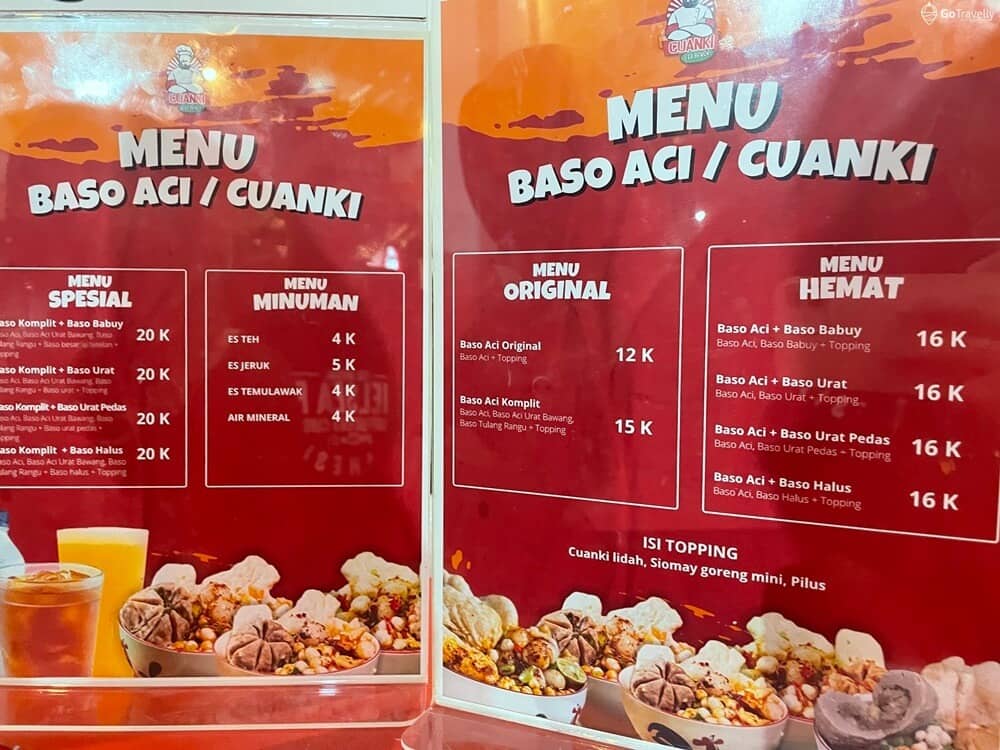 menu  Cuanki Cep Bewok